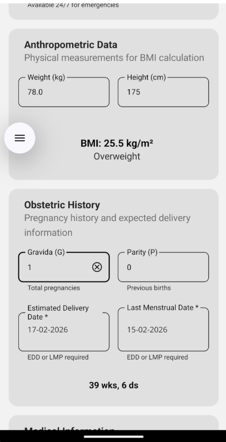 Obstetric History Input